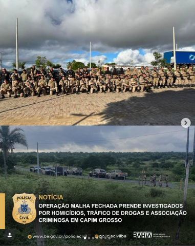 OPERAÇÃO MALHA FECHADA PRENDE INVESTIGADOS POR HOMICÍDIOS, TRÁFICO DE DROGAS E ASSOCIAÇÃO CRIMINOSA EM CAMPO GROSSO