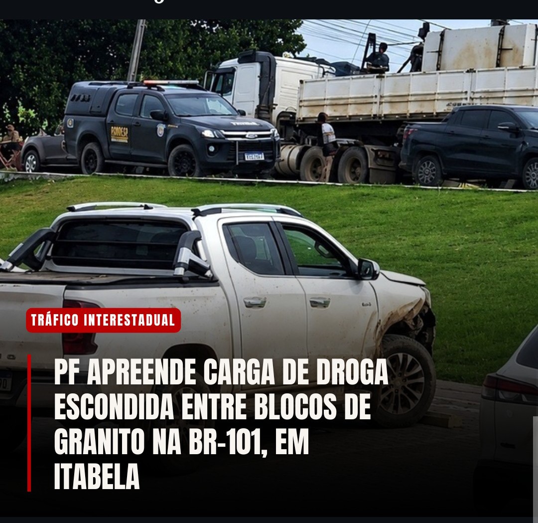 ​PF APREENDE CARGA DE DROGA ESCONDIDA ENTRE BLOCOS DE GRANITO NA BR-101, EM ITABELA