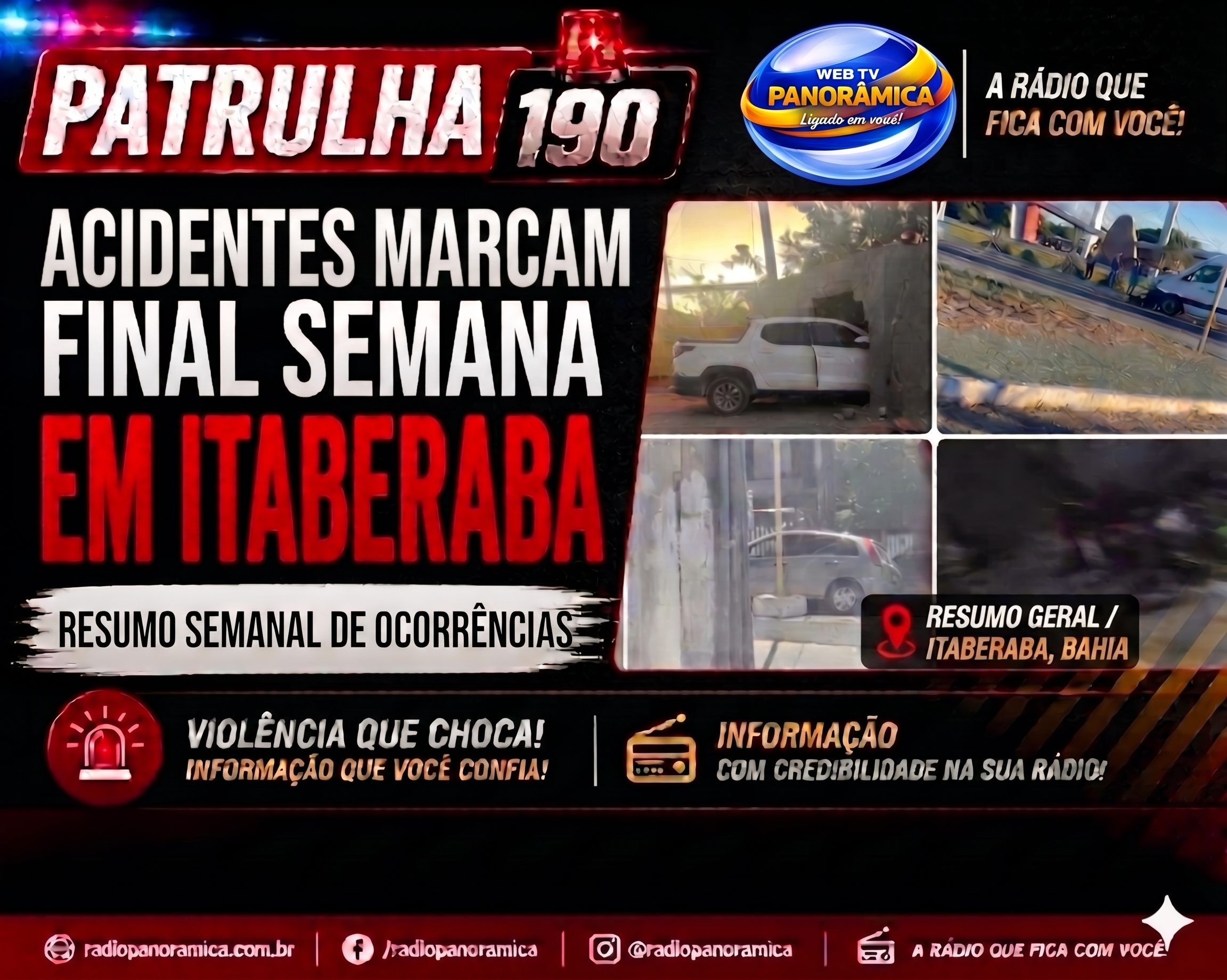 Acidentes marcam final semana em Itaberaba