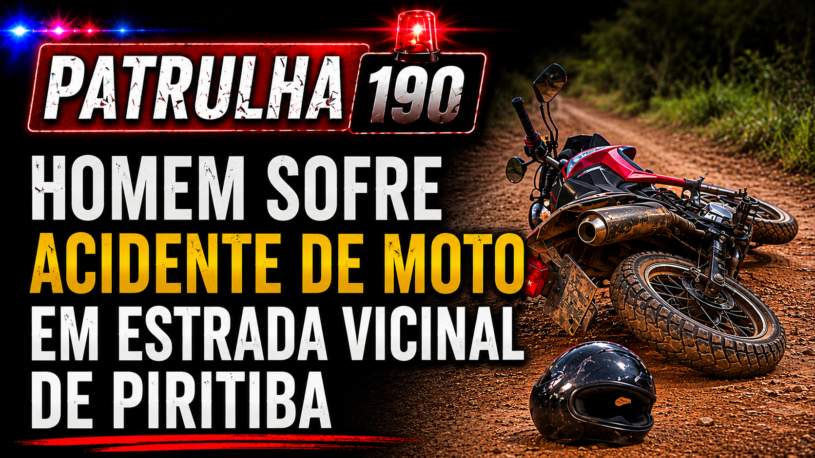 Homem sofre acidente de moto em zona rural