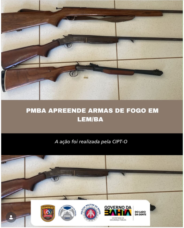 PMBA APREENDE ARMAS DE FOGO EM LEM/BA