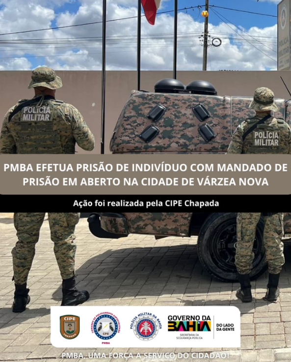 PMBA EFETUA PRISÃO DE INDIVÍDUO COM MANDADO DE PRISÃO EM ABERTO NA CIDADE DE VÁRZEA NOVA