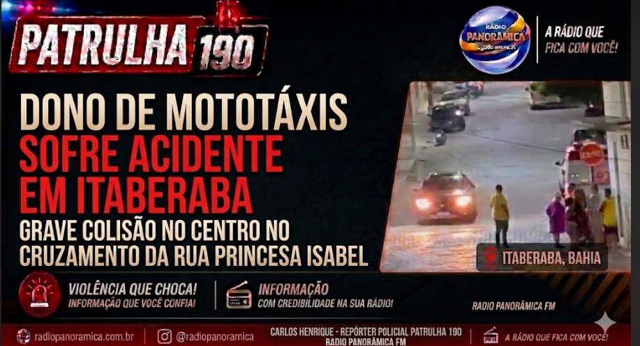 Dono de mototáxis sofre acidente em Itaberaba