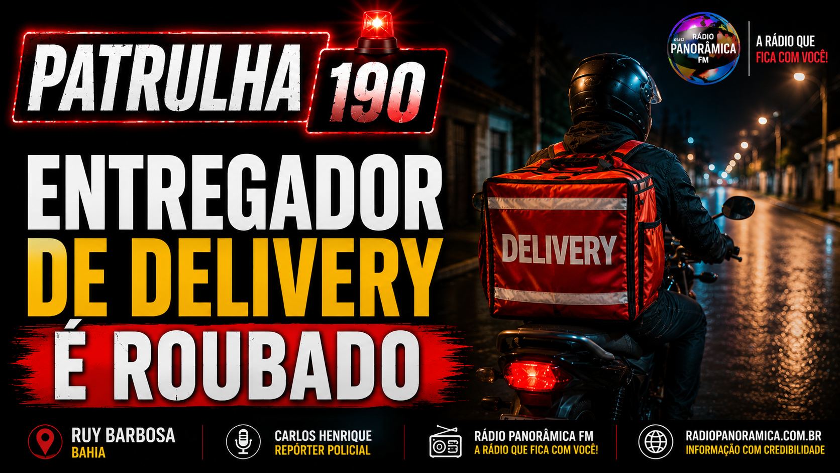 Entregador de delivery é roubado